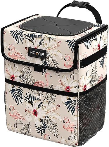 HOTOR Car Trash Can, Leak-Proof Car Organizer, Flamingo Print by HOTOR