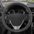 Motor Trend GripDrive Faux Black Leather Steering Wheel Cover by MotorTrend