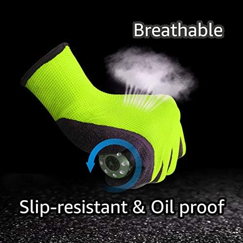 Evridwear Crinkle Latex Rubber Coated Safety Work Gloves - Image 3