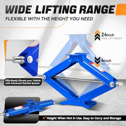 Auto Dynasty 2.5Ton Scissor Jacks 4 Pack, RV Stabilizer Leveling Scissor Car - Image 3