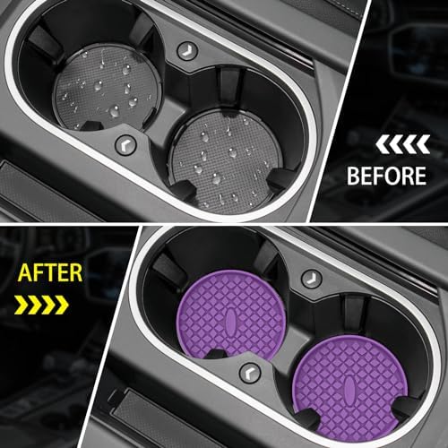 ME.FAN Car Cup Coasters Silicone Car Coasters/Cup Mats, Non-Slip Recessed Car - Image 4