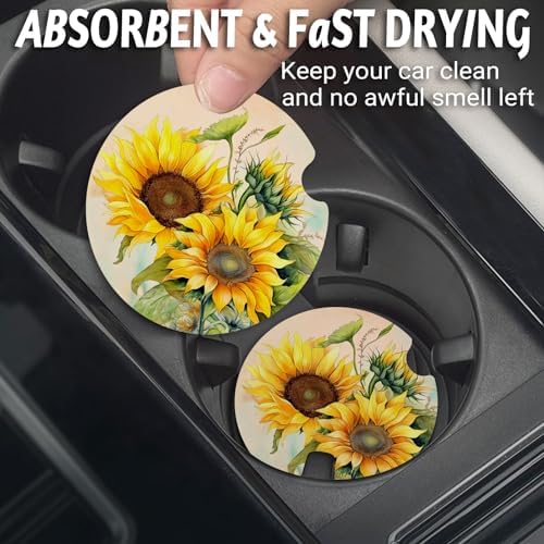 Yonlevres Car Coasters for Cup Holders, 2 Pack - Image 2