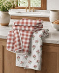 Miss Adola 2pcs Double-Sided Microfiber Kitchen Towels, Rustic Bloom by MissAdola