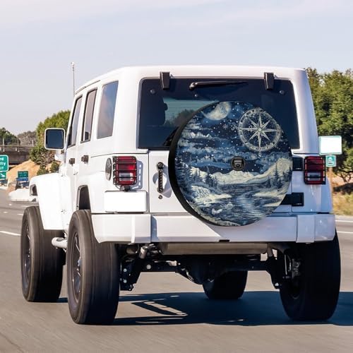 Delerain Retro Sea Sky Compass Spare Tire Cover - Image 2