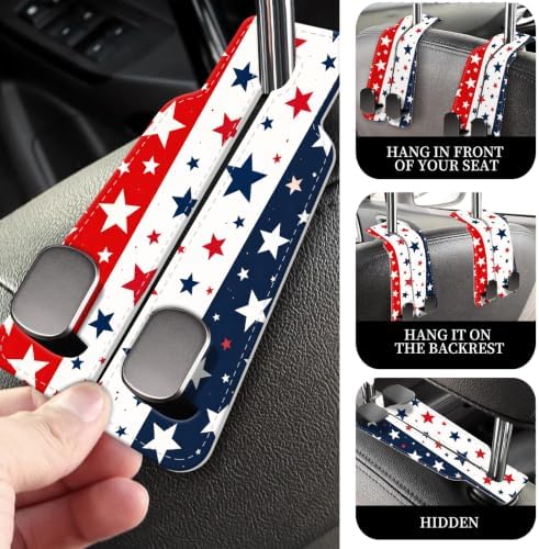 PU Leather Car Seat Hook, Storage Headrest Hanger, Cute Car Backseat Organizer - Image 2