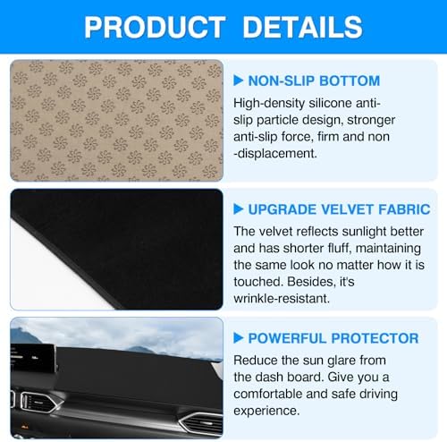 Cartist Dashboard Cover Mat for 2017-2022 2023 2024 2025 Mazda CX-5 CX5 - Image 6