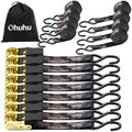 Ohuhu Ratchet Tie Down Straps 1" x 15', Forest Camouflage by Ohuhu