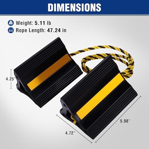 WORKPRO 4-Pack Wheel Chocks, Rubber Wheel Chocks - Image 6