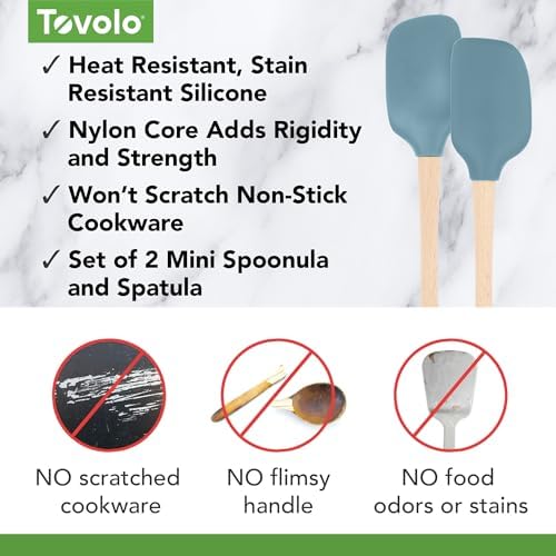Tovolo Mini Spoon Spatula Wooden Handle Set - Image 3