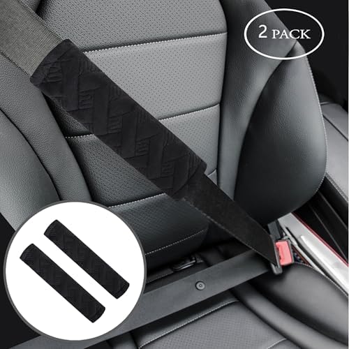 Amooca 2-Pack Braid Pattern Seat Belt Covers Shoulder Pads - Image 2