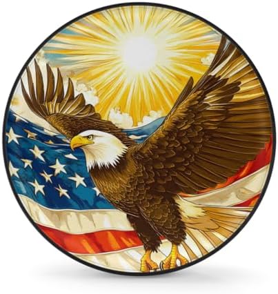 Rv Spare Tire Cover Wheel American Flag Eagle Sun Tire Covers Wheel Protectors by FengQuGou