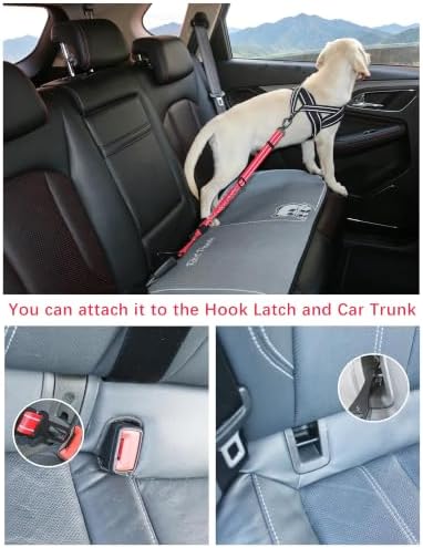 AUBELL Dog Seat Belt for Car, Updated 3-in-1 Bungee Dog Car Harness - Image 2