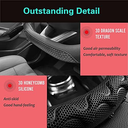 PINCTROT D Shaped 14 Inch Small Steering Wheel Cover Great Grip - Image 3