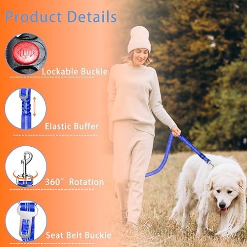 Seyezo Dog Car Seat Belt for Car, 2 Piece Set Retractable Dog Car Harness - Image 2