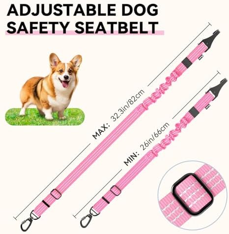 Pawaboo 2Pack Dog Car Seatbelt, 3-in-1 Dog Tether - Image 6