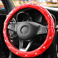 YOGURTCK Cute Diamond Soft Leather Anti-Slip Steering Wheel Cover by YOGURTCK