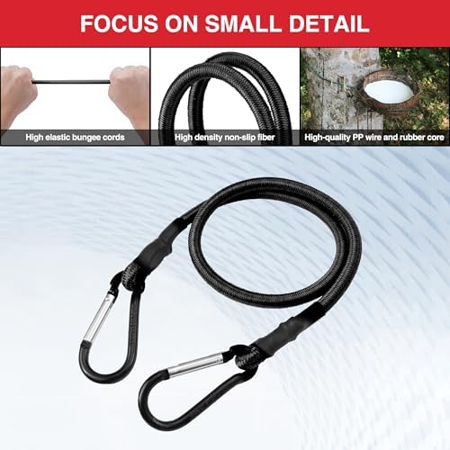 WORKPRO 24" Bungee Cords with Hooks, 4 Pack Heavy Duty Outdoor Bungee Strap - Image 5