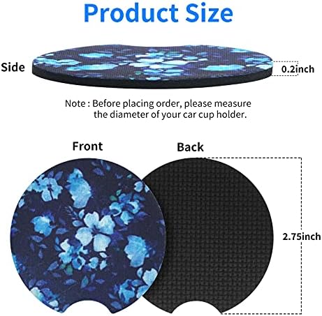tifanso 2PCS Orchid Non-Slip Car Cup Holder Coasters - Image 2
