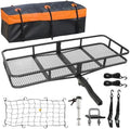 WEIZE Folding Hitch Mount Cargo Carrier Basket 60" X 20" X 6"+ Waterproof Cargo by WEIZE