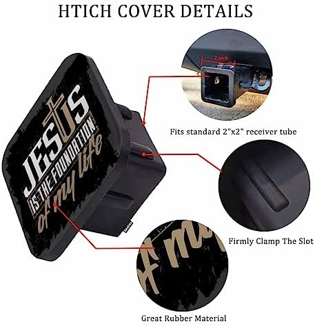 Bible Verse Safe Square Trailer Hitch Cover 2 Inch, Jesus is The Foundation of - Image 3