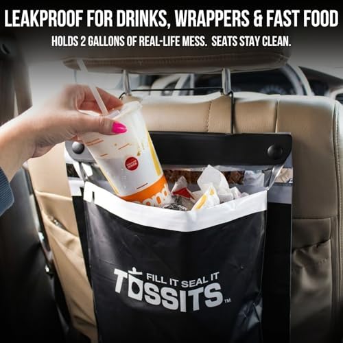 Tossits Recycled Disposable Car Trash Bags – Leakproof, Smell Proof Hanging - Image 5