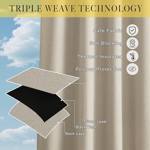 NICETOWN 100% Blackout Linen Outdoor Curtains - Image 5