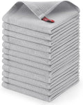 Homaxy 100% Cotton Waffle Weave Dish Cloths, 12 Pack, Light Grey by Homaxy