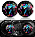 2Pcs Elephant Car Coasters, 2.75" Neoprene Rubber Cars Cup Holder Coasters by Databa