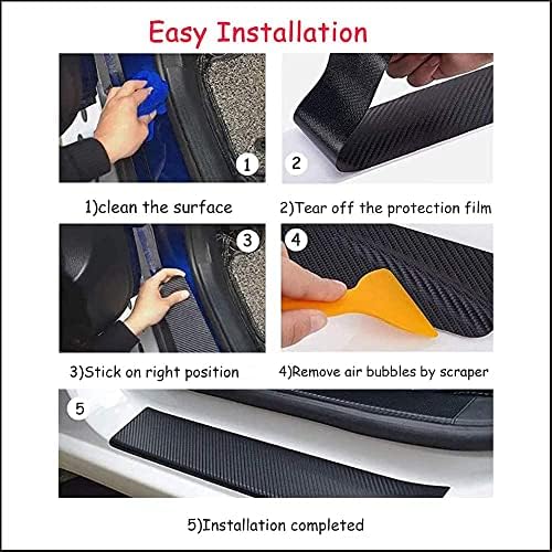 Custom Car Door Sill Protector Personalized Text/Logo Decal Decorative Carbon - Image 6