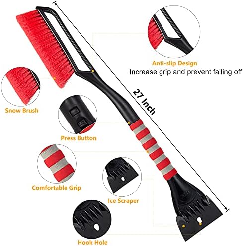 FOVAL 27" Snow Brush with Wider Ice Scraper, Snow Removal Car Brush with - Image 5