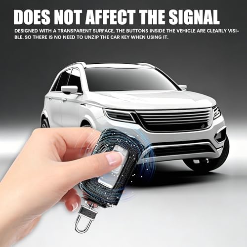 Car Key Case, PU Leather Auto Key Fob Cover, Car Smart Key Pouch - Image 4