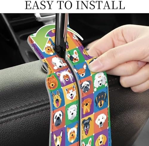 PU Leather Car Seat Hook, Storage Headrest Hanger, Cute Car Backseat Organizer - Image 5