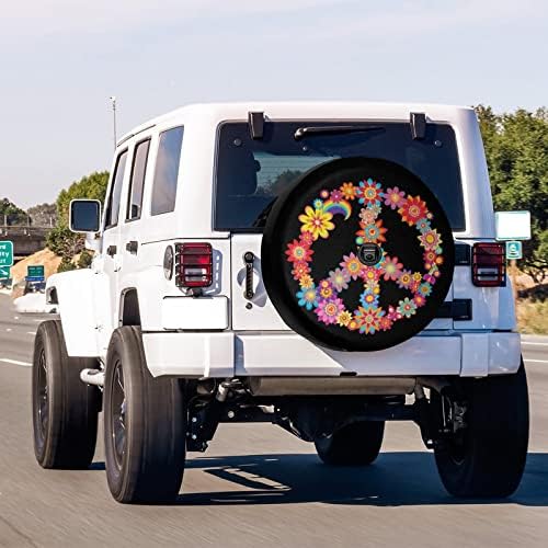 Colorful Peace Flower Spare Tire Cover - Image 2