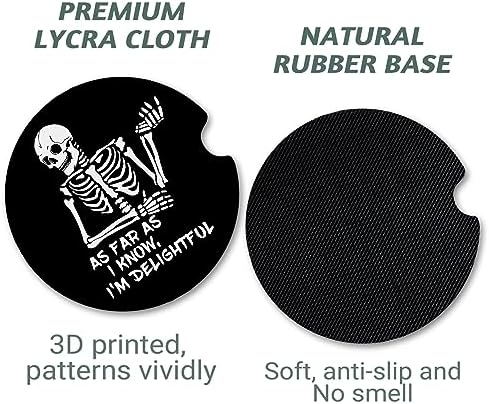 Yonlevres Car Coasters for Cup Holders, Skull Skeleton, 2 Pack - Image 5