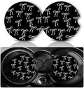 2Pack Black Bow Tie Car Cup Holder Coaster Neoprene Car Coasters by YGQZYYQ
