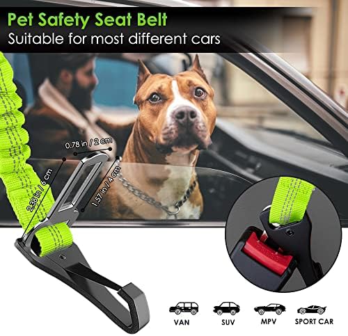 SlowTon Dog Car Seat Belt, 3 in 1 Latch Bar Attachment Dog Safety Seatbelt - Image 6