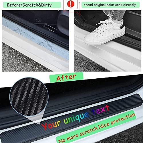Custom Car Door Sill Protector Personalized Text/Logo Decal Decorative Carbon - Image 5