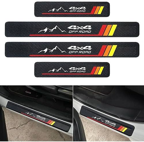 4Pcs Carbon Fiber Car Door Sill Plate Protectors by DAOPERS
