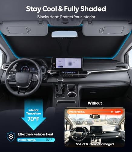 Wigoo for Toyota Sienna Windshield Sunshade, Custom Fit, Keeps Car Cool - Image 2