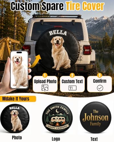 Custom Spare Tire Cover, PVC Leather Wheel Cover - Image 3