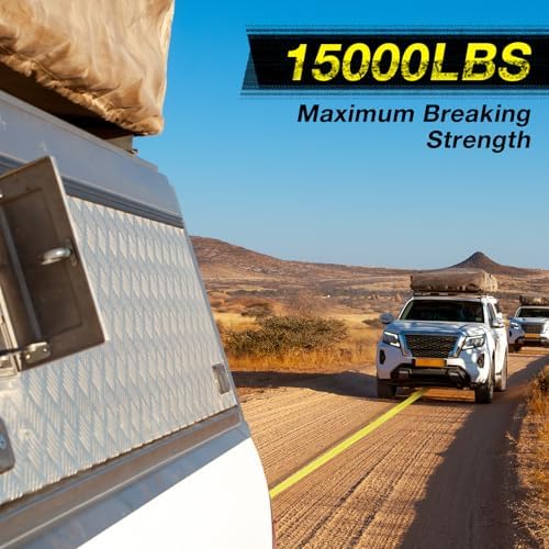 2 PCS 2" x 20ft Tow Strap with Hooks Heavy Duty Recovery Strap 15000 lbs - Image 5