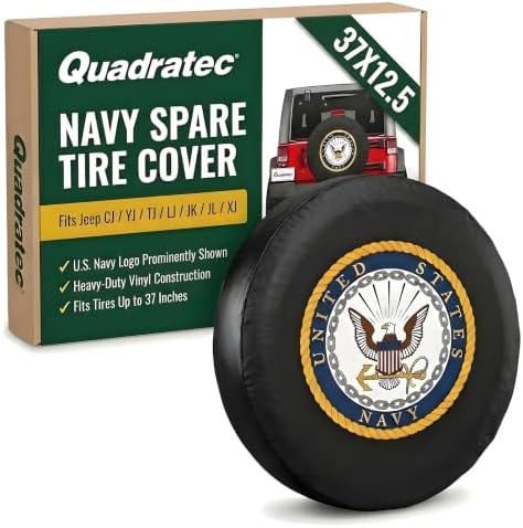 Quadratec Spare Tire Cover, U.S. Navy Licensed Logo by Quadratec