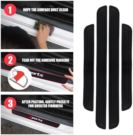 4PCS Car Door Sill Protector, Car Door Edge Guards, Anti-Scratch Rubber Auto - Image 4