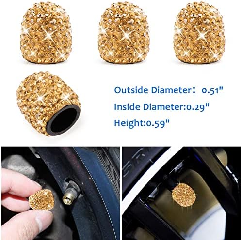 ToBeQueen 15 Pack Champagne Gold Bling Car Accessories Set - Image 6