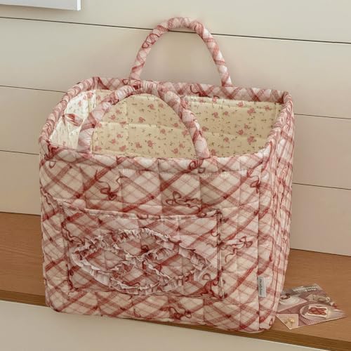 Storage Basket Boho Fabric Large Collapsible Floral Laundry Nursery Hamper - Image 2