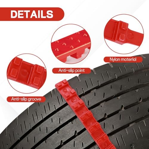 Wuyaoyao 10PCS Anti-Skid Snow Tire Chains, Universal Reusable Plastic Winter - Image 3