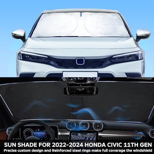 Sunshade for Honda Civic 2022-2025 2026 Sun Shade Front Window Sun Visor - Image 4