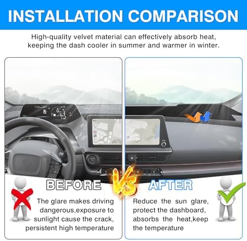 Autorder Dashboard Cover Mat for 2023-2025 2026 Toyota Prius Accessories Dash - Image 3