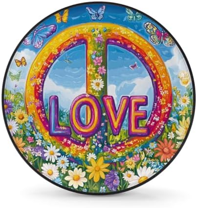 Peace Flowers Spare Tire Cover Dust-Proof Wheel Protector by Unknown