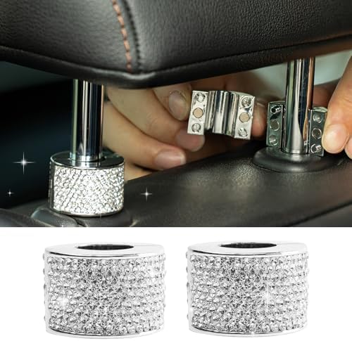 Rislobx 2PCS Magnetic Car Headrest Collars, Rhinestone Car Head Rest Collars by Rislobx